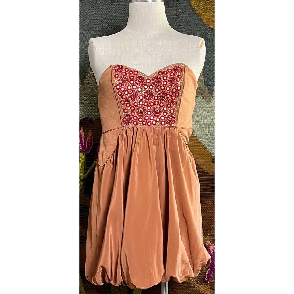 Tibi Beaded Strapless Mini Dress 2